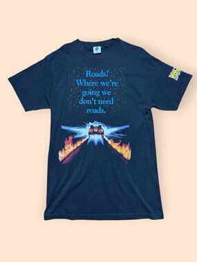 Vintage 1990s Back To The Future T Shirt Universal Studios Large Black Vtg 90s